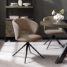 Gallery Collection Stella - 360° Self Returning Swivel Chair in a Beige Boucle Fabric with Black Legs (Single)