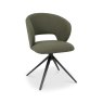 Gallery Collection Stella - 360° Self Returning Swivel Chair in a Green Boucle Fabric with Black Legs (Single)