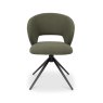 Gallery Collection Stella - 360° Self Returning Swivel Chair in a Green Boucle Fabric with Black Legs (Single)