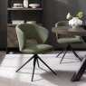 Gallery Collection Stella - 360° Self Returning Swivel Chair in a Green Boucle Fabric with Black Legs (Single)