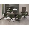 Gallery Collection Stella - 360° Self Returning Swivel Chair in a Green Boucle Fabric with Black Legs (Single)