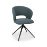 Gallery Collection Stella - 360° Self Returning Swivel Chair in a Blue Boucle Fabric with Black Legs (Single)