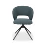 Gallery Collection Stella - 360° Self Returning Swivel Chair in a Blue Boucle Fabric with Black Legs (Single)