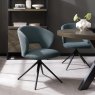 Gallery Collection Stella - 360° Self Returning Swivel Chair in a Blue Boucle Fabric with Black Legs (Single)