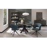 Gallery Collection Stella - 360° Self Returning Swivel Chair in a Blue Boucle Fabric with Black Legs (Single)