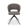 Gallery Collection Stella - 360° Self Returning Swivel Chair in a Grey Boucle Fabric with Black Legs (Single)