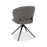 Gallery Collection Stella - 360° Self Returning Swivel Chair in a Grey Boucle Fabric with Black Legs (Single)