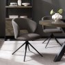 Gallery Collection Stella - 360° Self Returning Swivel Chair in a Grey Boucle Fabric with Black Legs (Single)