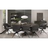 Gallery Collection Stella - 360° Self Returning Swivel Chair in a Grey Boucle Fabric with Black Legs (Single)