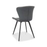 Gallery Collection Garcia - Dark Grey Vintage Faux Leather Scoop Back Chair with Black Legs (Pair)