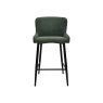 Gallery Collection Rubens - Green Boucle Fabric Bar Stools with Black Legs (Pair)