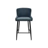 Gallery Collection Rubens - Blue Boucle Fabric Bar Stools with Black Legs (Pair)