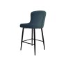 Gallery Collection Rubens - Blue Boucle Fabric Bar Stools with Black Legs (Pair)