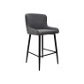 Gallery Collection Rubens - Grey Boucle Fabric Bar Stools with Black Legs (Pair)