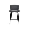 Gallery Collection Rubens - Grey Boucle Fabric Bar Stools with Black Legs (Pair)