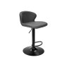 Gallery Collection Rosso - Dark Grey Vintage Faux Leather Gas Lift Swivel Barstool with Black Base (Single)