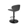 Gallery Collection Rosso - Dark Grey Vintage Faux Leather Gas Lift Swivel Barstool with Black Base (Single)