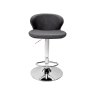 Gallery Collection Rosso - Dark Grey Vintage Faux Leather Gaslift Swivel Barstool with Chrome Base (Single)