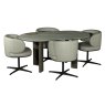 Signature Collection Duo Grey Oiled Oak 4 Seater Table with Monte Blanco Sintered Stone Top