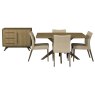 Premier Collection Kristen Oak & Light Weathered Oak 4 Seater Table