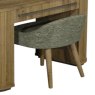 Signature Collection Vega Knotty Oak & Weathered Oak Stool - Pearl Velvet Fabric