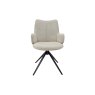 Gallery Collection Rowan - 360° Self Returning Swivel Chair in a Beige Fabric with Black Legs (Single)