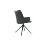 Gallery Collection Rowan - 360° Self Returning Swivel Chair in a Grey Fabric with Black Legs (Single)