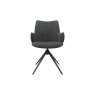 Gallery Collection Rowan - 360° Self Returning Swivel Chair in a Grey Fabric with Black Legs (Single)