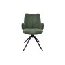 Gallery Collection Rowan - 360° Self Returning Swivel Chair in a Green Fabric with Black Legs (Single)