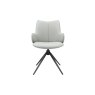 Gallery Collection Rowan - 360° Self Returning Swivel Chair in a Light Grey Faux Leather with Black Legs (Single)