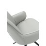 Gallery Collection Rowan - 360° Self Returning Swivel Chair in a Light Grey Faux Leather with Black Legs (Single)