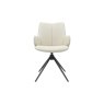 Gallery Collection Rowan - 360° Self Returning Swivel Chair in a Ivory Faux Leather with Black Legs (Single)