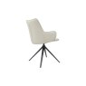 Gallery Collection Rowan - 360° Self Returning Swivel Chair in a Ivory Faux Leather with Black Legs (Single)