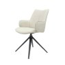 Gallery Collection Rowan - 360° Self Returning Swivel Chair in a Ivory Faux Leather with Black Legs (Single)