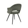 Gallery Collection Sterling - Green Boucle Fabric Chair with Black Legs (Pair)