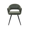 Gallery Collection Sterling - Green Boucle Fabric Chair with Black Legs (Pair)