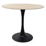 Gallery Collection Mason Beige Sintered Stone Circular Bistro Table with Black Base