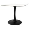 Gallery Collection Carter White Sintered Stone Square Bistro Table with Black Base