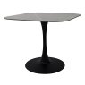 Gallery Collection Carter Grey Sintered Stone Square Bistro Table with Black Base