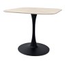 Gallery Collection Carter Beige Sintered Stone Square Bistro Table with Black Base