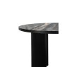 Gallery Collection Carmen Gloss Grey Sintered Stone 4 Seater Dining Table with Black Painted Veneer Base