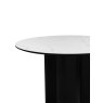 Gallery Collection Warren Matt White Sintered Stone 4 Seater Table with Black Oak Pedestal