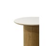 Gallery Collection Warren Matt White Sintered Stone Lamp Table with Oak Pedestal