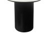 Gallery Collection Warren Matt White Sintered Stone Lamp Table with Black Oak Pedestal