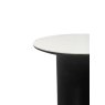 Gallery Collection Warren Matt White Sintered Stone Lamp Table with Black Oak Pedestal