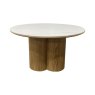 Gallery Collection Warren Matt White Sintered Stone Coffee Table with Oak Pedestal