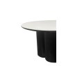 Gallery Collection Warren Matt White Sintered Stone Coffee Table with Black Oak Pedestal