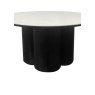 Gallery Collection Warren Matt White Sintered Stone Coffee Table with Black Oak Pedestal