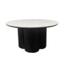 Gallery Collection Warren Matt White Sintered Stone Coffee Table with Black Oak Pedestal