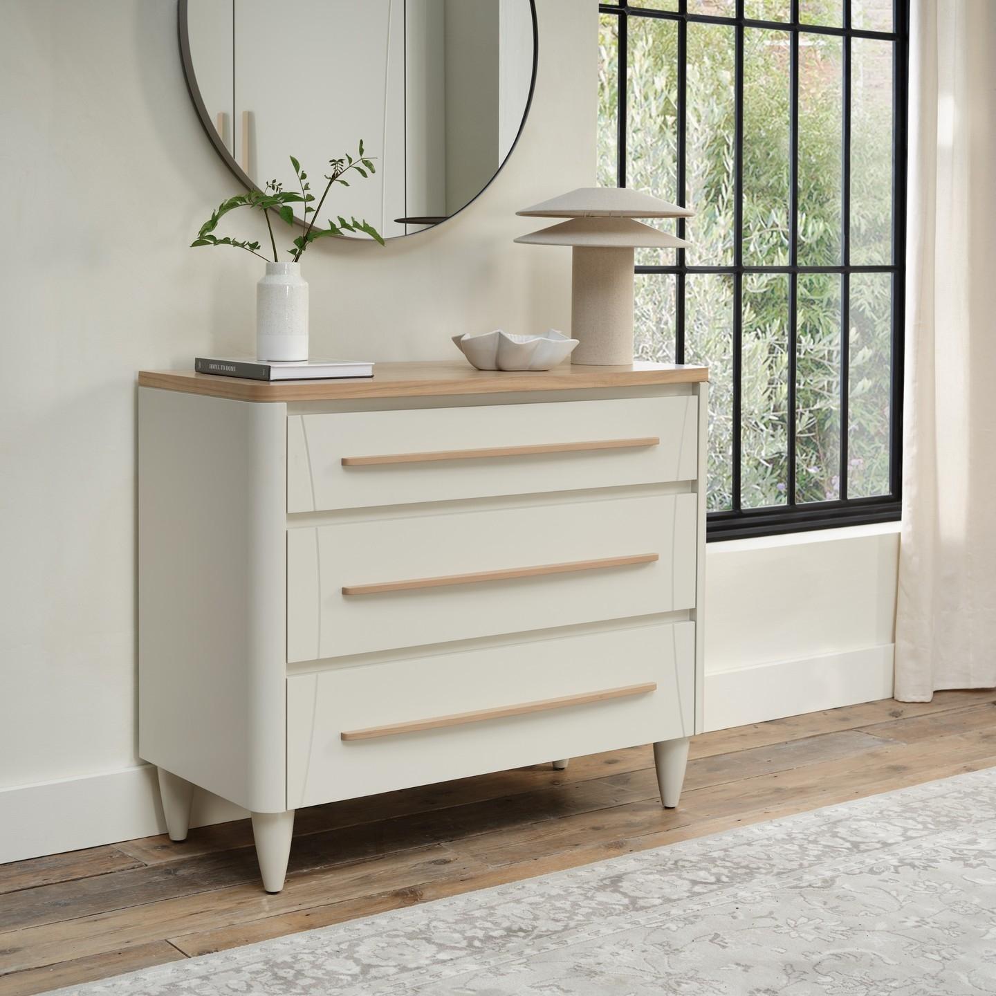 Meet your new favourite: the Larsen 3 Drawer Chest.⁠ ⁠ This Scandi-inspired beauty features a sof...